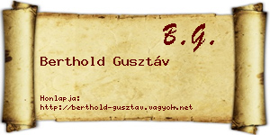 Berthold Gusztáv névjegykártya